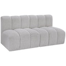 Manufacturer Color_Grey -- Arc 60" Grey Boucle Fabric Upholstered 2 pc Modular Sectional IMAGE 6