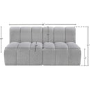  Manufacturer Color_Grey -- Arc 60" Grey Boucle Fabric Upholstered 2 pc Modular Sectional IMAGE 8