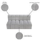  Manufacturer Color_Grey -- Arc 60" Grey Boucle Fabric Upholstered 2 pc Modular Sectional IMAGE 9