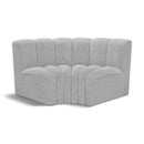  Manufacturer Color_Grey -- Arc 60" Grey Boucle Fabric Upholstered 2 pc Modular Sectional IMAGE 1