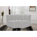  Manufacturer Color_Grey -- Arc 60" Grey Boucle Fabric Upholstered 2 pc Modular Sectional IMAGE 2