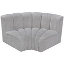Meridian Arc Grey Boucle Fabric 2 pc Modular Sectional IMAGE 3
