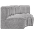  Manufacturer Color_Grey -- Arc 60" Grey Boucle Fabric Upholstered 2 pc Modular Sectional IMAGE 4
