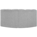  Manufacturer Color_Grey -- Arc 60" Grey Boucle Fabric Upholstered 2 pc Modular Sectional IMAGE 5