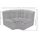  Manufacturer Color_Grey -- Arc 60" Grey Boucle Fabric Upholstered 2 pc Modular Sectional IMAGE 6