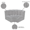  Manufacturer Color_Grey -- Arc 60" Grey Boucle Fabric Upholstered 2 pc Modular Sectional IMAGE 7