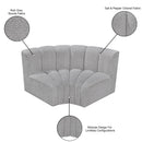 Meridian Arc Grey Boucle Fabric 2 pc Modular Sectional IMAGE 7