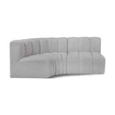  Manufacturer Color_Grey -- Arc 84" Grey Boucle Fabric Upholstered 3 pc Modular Sectional IMAGE 1