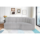  Manufacturer Color_Grey -- Arc 84" Grey Boucle Fabric Upholstered 3 pc Modular Sectional IMAGE 2