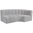  Manufacturer Color_Grey -- Arc 84" Grey Boucle Fabric Upholstered 3 pc Modular Sectional IMAGE 4