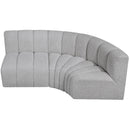  Manufacturer Color_Grey -- Arc 84" Grey Boucle Fabric Upholstered 3 pc Modular Sectional IMAGE 5