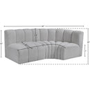  Manufacturer Color_Grey -- Arc 84" Grey Boucle Fabric Upholstered 3 pc Modular Sectional IMAGE 7