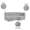  Manufacturer Color_Grey -- Arc 84" Grey Boucle Fabric Upholstered 3 pc Modular Sectional IMAGE 8