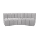  Manufacturer Color_Grey -- Arc 86" Grey Boucle Fabric Upholstered 3 pc Modular Sectional IMAGE 1