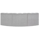Meridian Arc Grey Boucle Fabric 3 pc Modular Sectional IMAGE 3