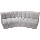  Manufacturer Color_Grey -- Arc 86" Grey Boucle Fabric Upholstered 3 pc Modular Sectional IMAGE 4
