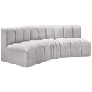  Manufacturer Color_Grey -- Arc 86" Grey Boucle Fabric Upholstered 3 pc Modular Sectional IMAGE 5
