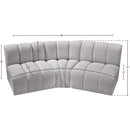 Meridian Arc Grey Boucle Fabric 3 pc Modular Sectional IMAGE 7
