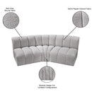 Meridian Arc Grey Boucle Fabric 3 pc Modular Sectional IMAGE 8