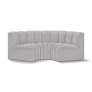  Manufacturer Color_Grey -- Arc 80" Grey Boucle Fabric Upholstered 3 pc Modular Sectional IMAGE 1