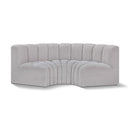 Meridian Arc Grey Boucle Fabric 3 pc Modular Sectional IMAGE 1