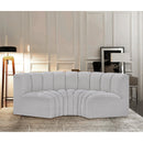  Manufacturer Color_Grey -- Arc 80" Grey Boucle Fabric Upholstered 3 pc Modular Sectional IMAGE 2