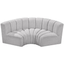  Manufacturer Color_Grey -- Arc 80" Grey Boucle Fabric Upholstered 3 pc Modular Sectional IMAGE 4