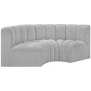  Manufacturer Color_Grey -- Arc 80" Grey Boucle Fabric Upholstered 3 pc Modular Sectional IMAGE 5