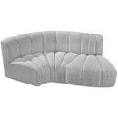  Manufacturer Color_Grey -- Arc 70" Grey Boucle Fabric Upholstered 3 pc Modular Sectional IMAGE 4