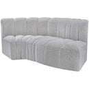  Manufacturer Color_Grey -- Arc 70" Grey Boucle Fabric Upholstered 3 pc Modular Sectional IMAGE 5