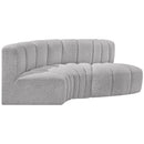  Manufacturer Color_Grey -- Arc 70" Grey Boucle Fabric Upholstered 3 pc Modular Sectional IMAGE 6