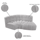  Manufacturer Color_Grey -- Arc 70" Grey Boucle Fabric Upholstered 3 pc Modular Sectional IMAGE 8