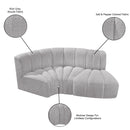 Meridian Arc Grey Boucle Fabric 3 pc Modular Sectional IMAGE 8