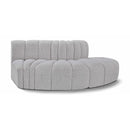 Meridian Arc Grey Boucle Fabric 3 pc Modular Sectional IMAGE 1