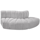  Manufacturer Color_Grey -- Arc 77" Grey Boucle Fabric Upholstered 3 pc Modular Sectional IMAGE 4