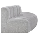  Manufacturer Color_Grey -- Arc 77" Grey Boucle Fabric Upholstered 3 pc Modular Sectional IMAGE 5