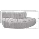  Manufacturer Color_Grey -- Arc 77" Grey Boucle Fabric Upholstered 3 pc Modular Sectional IMAGE 6
