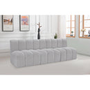  Manufacturer Color_Grey -- Arc 89.5" Grey Boucle Fabric Upholstered 3 pc Modular Sectional IMAGE 2