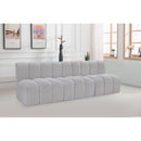 Meridian Arc Grey Boucle Fabric 3 pc Modular Sectional IMAGE 2