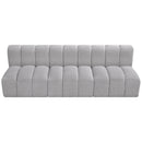  Manufacturer Color_Grey -- Arc 89.5" Grey Boucle Fabric Upholstered 3 pc Modular Sectional IMAGE 5