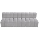 Meridian Arc Grey Boucle Fabric 3 pc Modular Sectional IMAGE 5