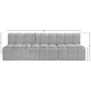  Manufacturer Color_Grey -- Arc 89.5" Grey Boucle Fabric Upholstered 3 pc Modular Sectional IMAGE 8