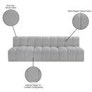  Manufacturer Color_Grey -- Arc 89.5" Grey Boucle Fabric Upholstered 3 pc Modular Sectional IMAGE 9