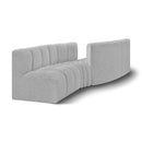  Manufacturer Color_Grey -- Arc 108" Grey Boucle Fabric Upholstered 4 pc Modular Sectional IMAGE 1