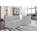  Manufacturer Color_Grey -- Arc 108" Grey Boucle Fabric Upholstered 4 pc Modular Sectional IMAGE 2