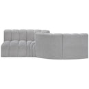  Manufacturer Color_Grey -- Arc 108" Grey Boucle Fabric Upholstered 4 pc Modular Sectional IMAGE 3