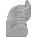  Manufacturer Color_Grey -- Arc 108" Grey Boucle Fabric Upholstered 4 pc Modular Sectional IMAGE 4
