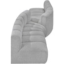 Meridian Arc Grey Boucle Fabric 4 pc Modular Sectional IMAGE 4