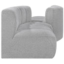  Manufacturer Color_Grey -- Arc 108" Grey Boucle Fabric Upholstered 4 pc Modular Sectional IMAGE 5