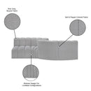  Manufacturer Color_Grey -- Arc 108" Grey Boucle Fabric Upholstered 4 pc Modular Sectional IMAGE 8